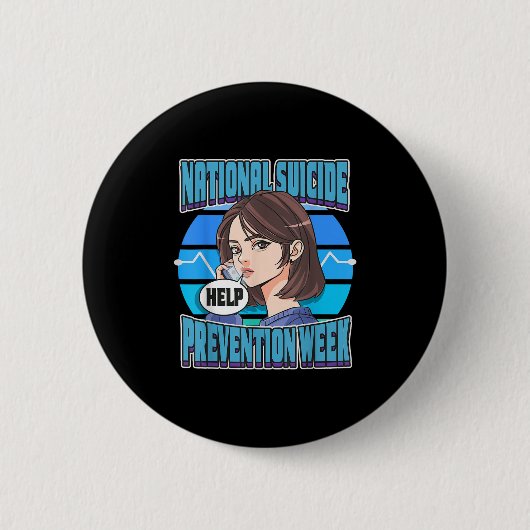 Nationale week van zelfmoordpreventie ondersteunt ronde button 5,7 cm (Voorkant)