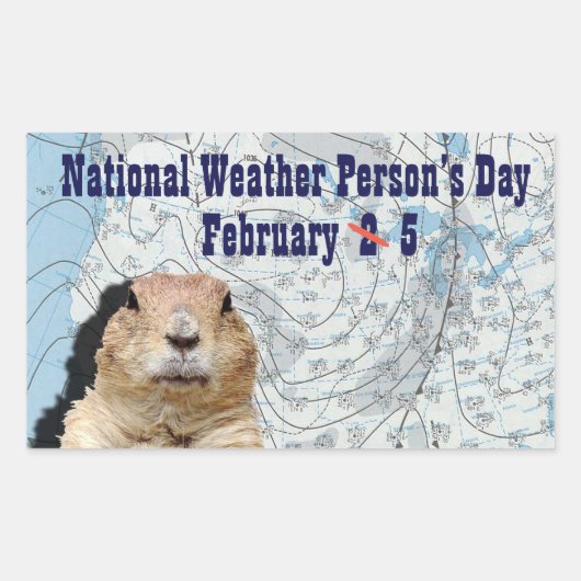 Nationale Weer Dag 5 Februari Rechthoekige Sticker (Voorkant)