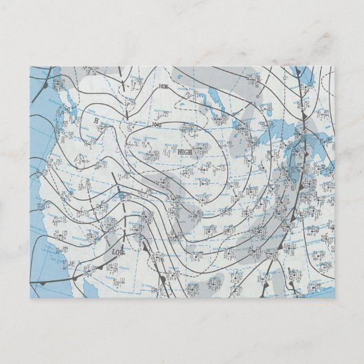 Nationale weerkaart briefkaart (Voorkant)