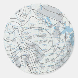 Nationale weerkaart ronde sticker