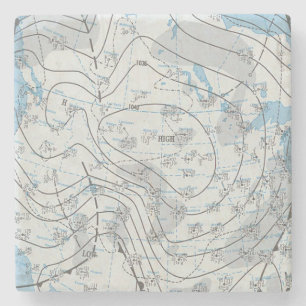 Nationale weerkaart stenen onderzetter