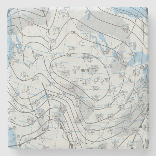 Nationale weerkaart stenen onderzetter (Voorkant)