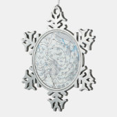 Nationale weerkaart tin sneeuwvlok ornament (Rechts)