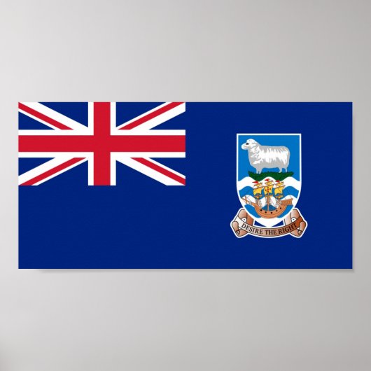 Nationale wereldvlag van de Falklandeilanden Poster (Voorkant)