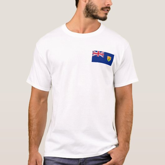 Nationale wereldvlag van de Turks- en Caicoseiland T-shirt (Voorkant)