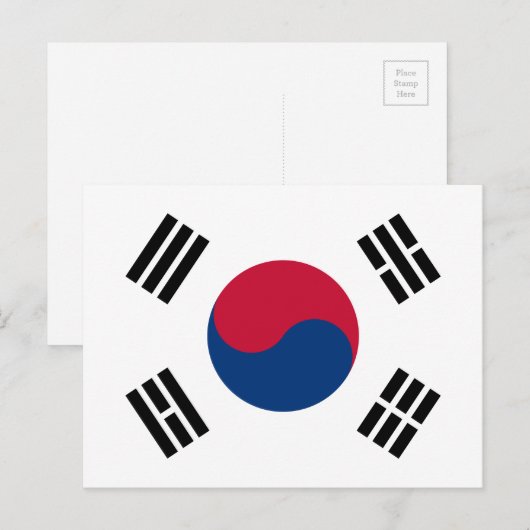 Nationale Wereldvlag Zuid-Korea Briefkaart (Voorkant / Achterkant)