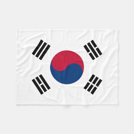 Nationale Wereldvlag Zuid-Korea Fleece Deken (Voorkant (Horizontaal))