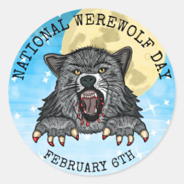 Nationale Werewolf Dag 6 februari Ronde Sticker