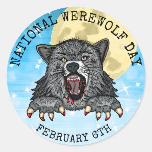 Nationale Werewolf Dag 6 februari Ronde Sticker