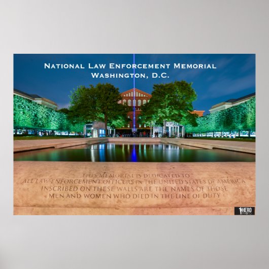 Nationale wetshandhavingsMemorial - Thin Blue Line Poster (Voorkant)