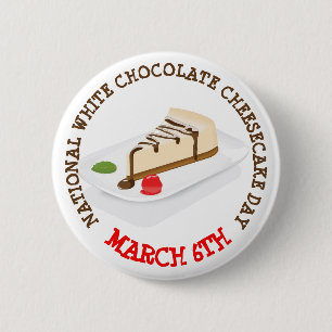 Nationale witte chocolade Cheesecake Day Button