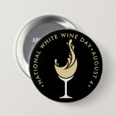 Nationale witte wijndag ronde button 7,6 cm (Voorkant /achterkant)