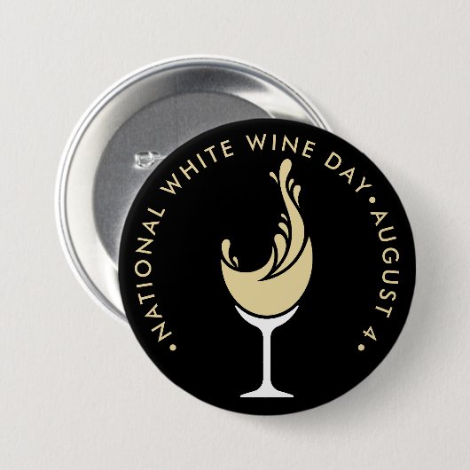 Nationale witte wijndag ronde button 7,6 cm (Voorkant /achterkant)