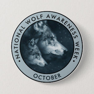 Nationale Wolf Awareness Week Ronde Button 7,6 Cm
