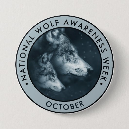 Nationale Wolf Awareness Week Ronde Button 7,6 Cm (Voorkant)