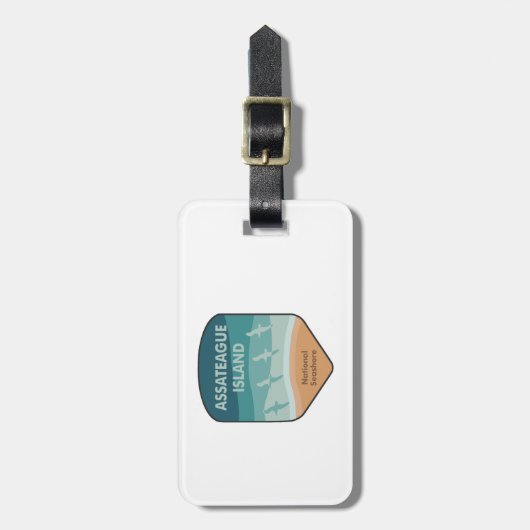 Nationale zeescheepvaart op het eiland Assateague Bagagelabel (Voorkant verticaal)