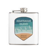 Nationale zeescheepvaart op het eiland Assateague Heupfles (Voorkant)