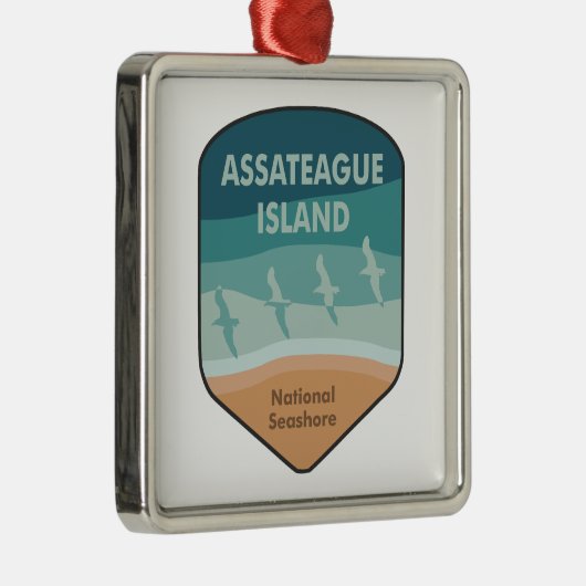 Nationale zeescheepvaart op het eiland Assateague Metalen Ornament (Rechts)