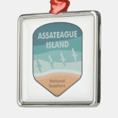 Nationale zeescheepvaart op het eiland Assateague Metalen Ornament (Links)