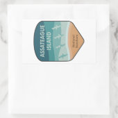 Nationale zeescheepvaart op het eiland Assateague Rechthoekige Sticker (Tas)