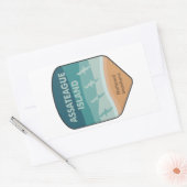 Nationale zeescheepvaart op het eiland Assateague Rechthoekige Sticker (Envelop)