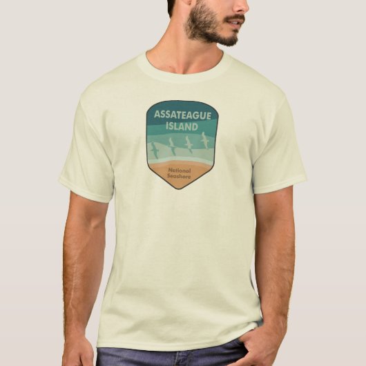 Nationale zeescheepvaart op het eiland Assateague T-shirt (Voorkant)