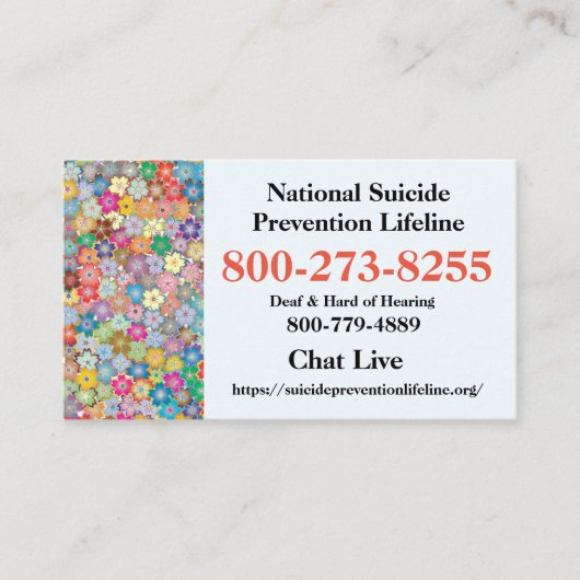 Nationale zelfmoord Lifeline # Visitekaartje (Voorkant)