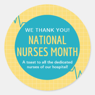 Nationale ziekteverzekeringsmaand ronde sticker