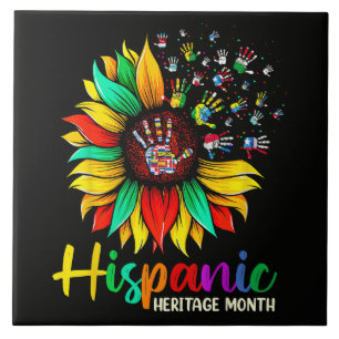 Nationale Zonnebloem Maand van het Hispanic Erfgoe Tegeltje