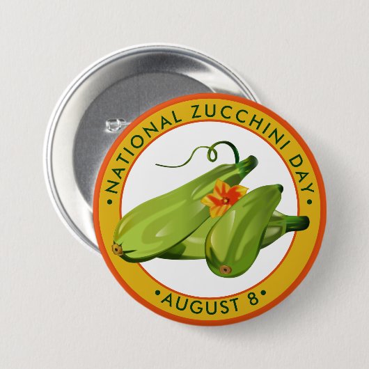 Nationale Zucchini-dag Ronde Button 7,6 Cm (Voorkant /achterkant)