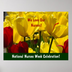 Nationale zuster Week Celebratie! poster Tulpen
