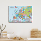 Nations d'Europe Carte des nations (en français) Poster (Keuken)