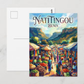 Natitingou-markt Benin Briefkaart (Voorkant / Achterkant)