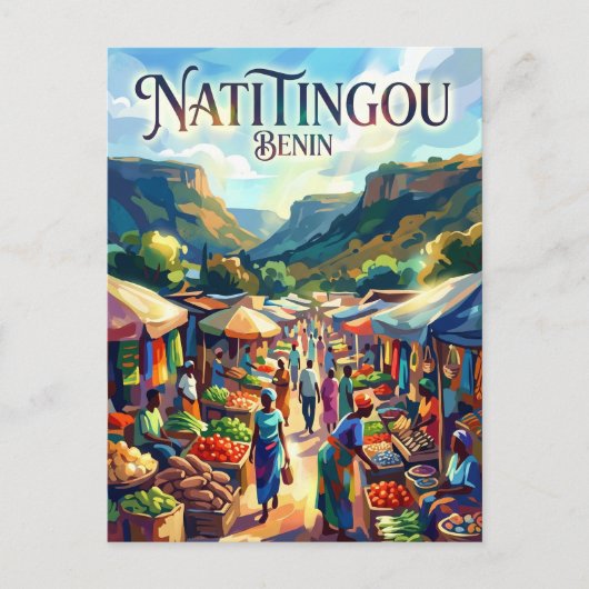 Natitingou-markt Benin Briefkaart (Voorkant)