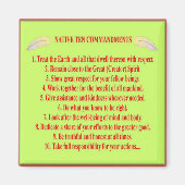 Native 10 Commandments Square Magnet (Voorkant)