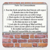 Native 10 Commandments Sticker (Voorkant)