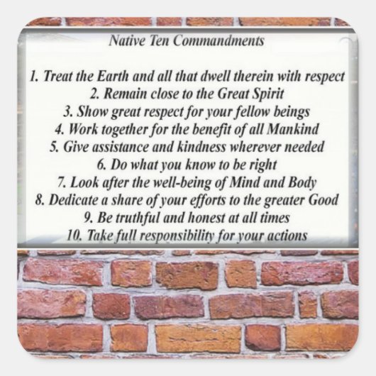 Native 10 Commandments Sticker (Voorkant)