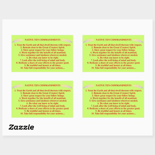 Native 10 Commandments Sticker (Vel)