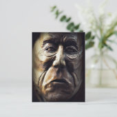 Native Aboriginal Woman Wood Caring Briefkaart (Staand voorkant)