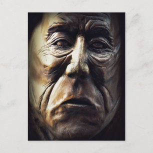 Native Aboriginal Woman Wood Caring Briefkaart