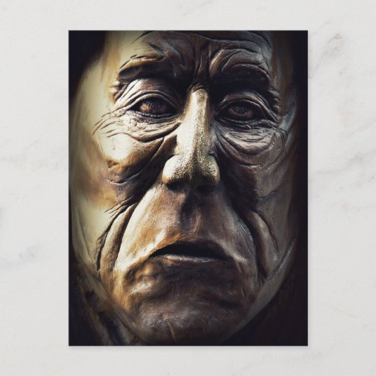 Native Aboriginal Woman Wood Caring Briefkaart (Voorkant)