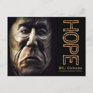 Native Aboriginal Woman Wood Caring Briefkaart