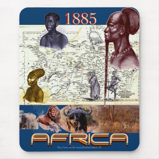 Native African's Historische mousepad uit 1885 Muismat (Voorkant)