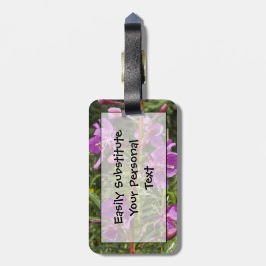 Native Alaska Wildflower Fireweed Easy ID Persoonl Bagagelabel (Achterkant verticaal)