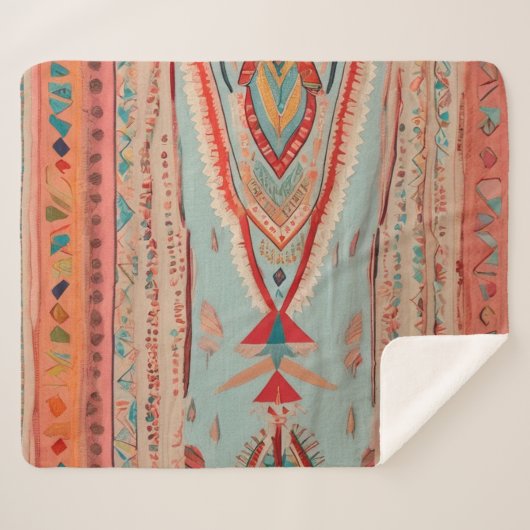 Native America Pattern Sherpa Deken (Voorkant (horizontaal))
