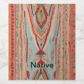 Native America Pattern Wijn Etiket (Enkel label)