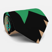 Native americaanse vormen in groen en bruin stropdas (Opgerold)