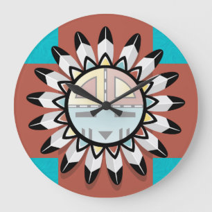 Native American Abstract Art Hopi Masker Grote Klok
