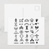 Native American Afbeelding Symbols Briefkaart (Voorkant / Achterkant)