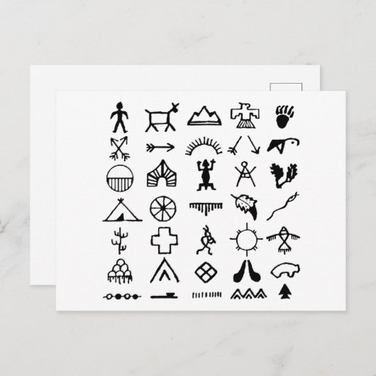 Native American Afbeelding Symbols Briefkaart (Voorkant / Achterkant)